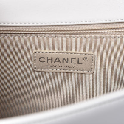Chanel Patent Quilted Large Boy Flap White 5 of 9