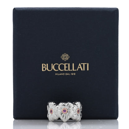 Buccellati Sterling Silver Gold Vermeil Pink Sapphire Blossoms Daisy Ring 54 6.75 5 of 5