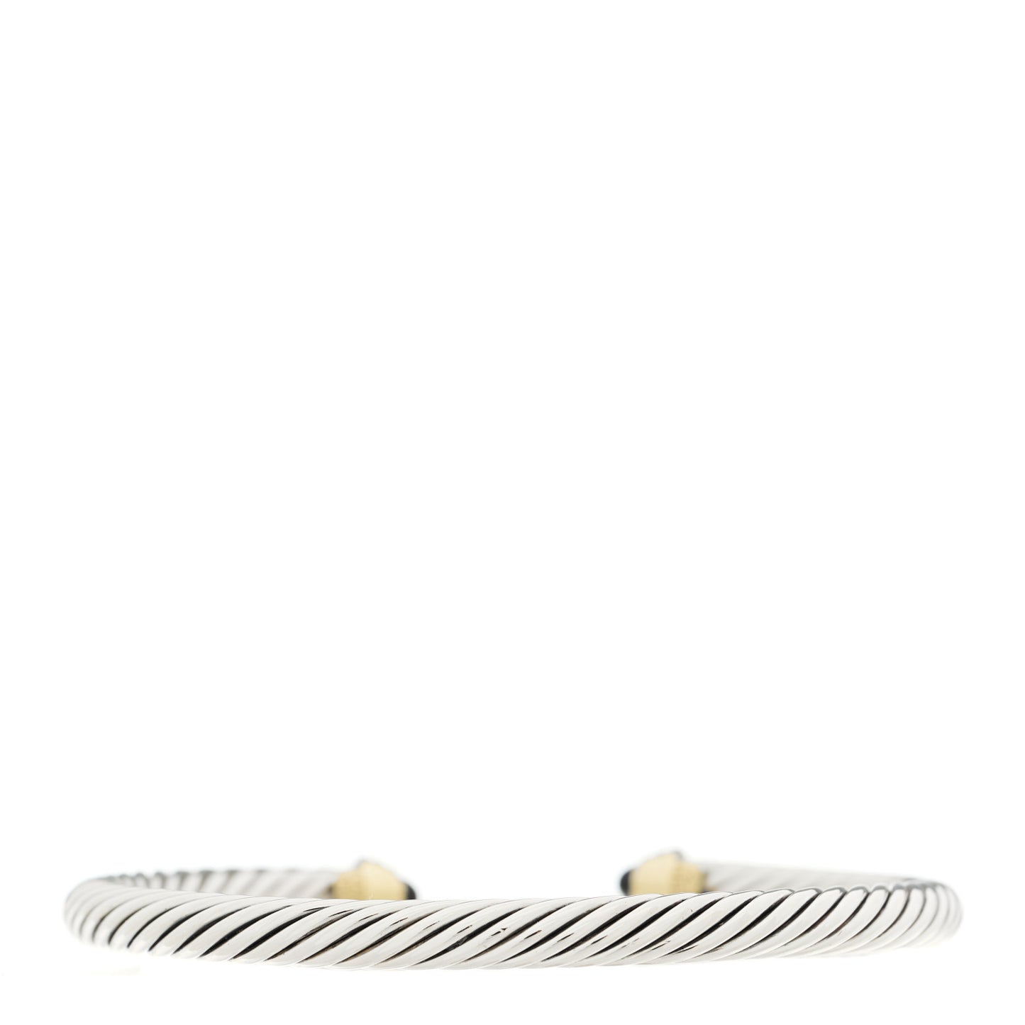 Sterling Silver 14K Yellow Gold Black Onyx 5mm Cable Classics Petite Color Bracelet