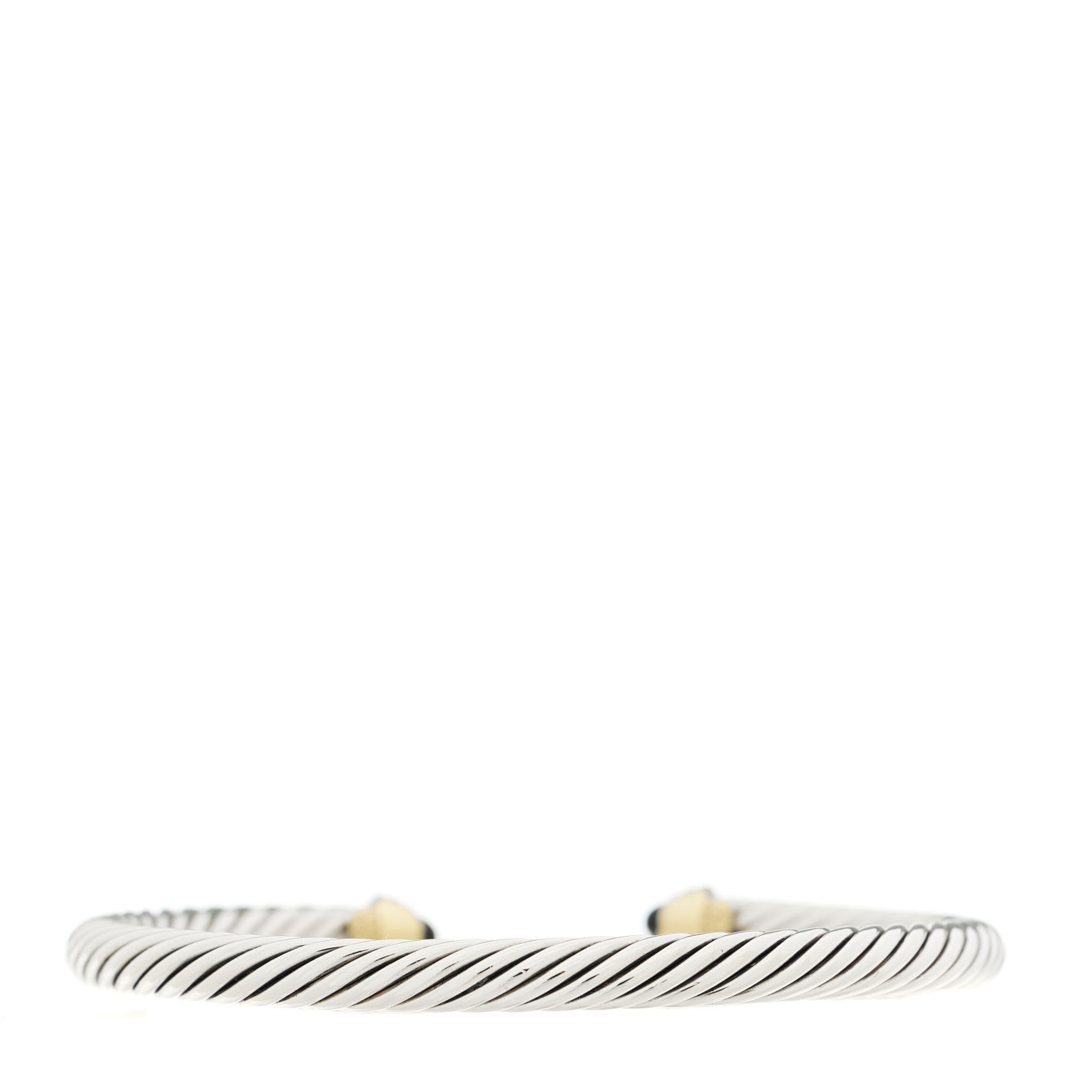 David Yurman Sterling Silver 14K Yellow Gold Black Onyx 5mm Cable Classics Petite Color Bracelet 2 of 3