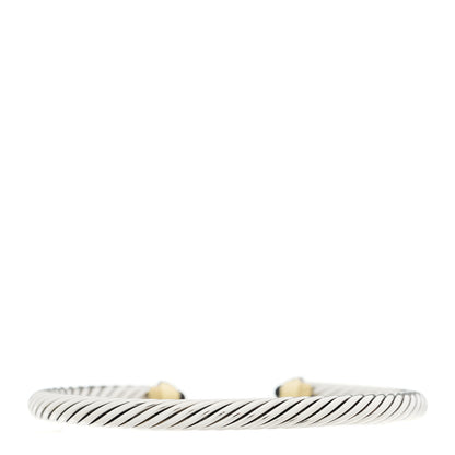 David Yurman Sterling Silver 14K Yellow Gold Black Onyx 5mm Cable Classics Petite Color Bracelet 2 of 3