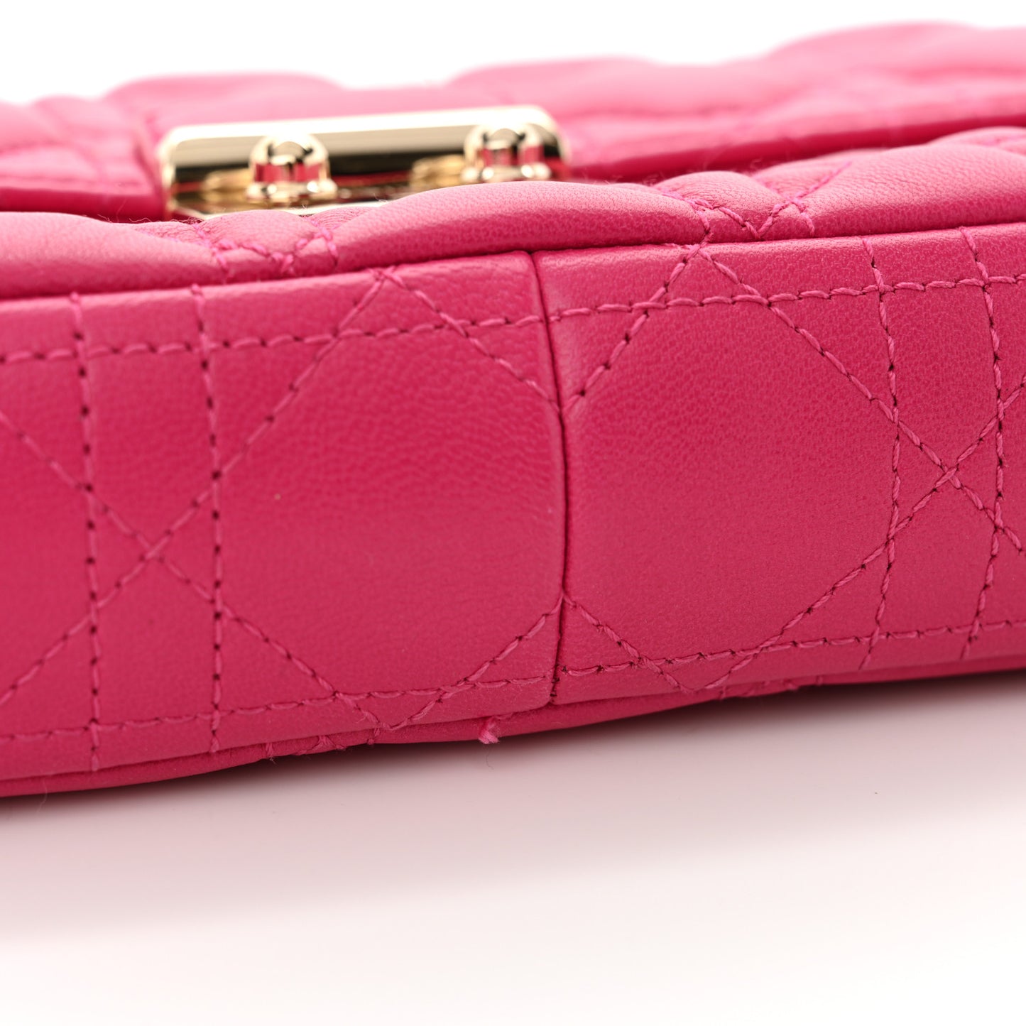 Lambskin Cannage Miss Dior Promenade Pouch Fuchsia