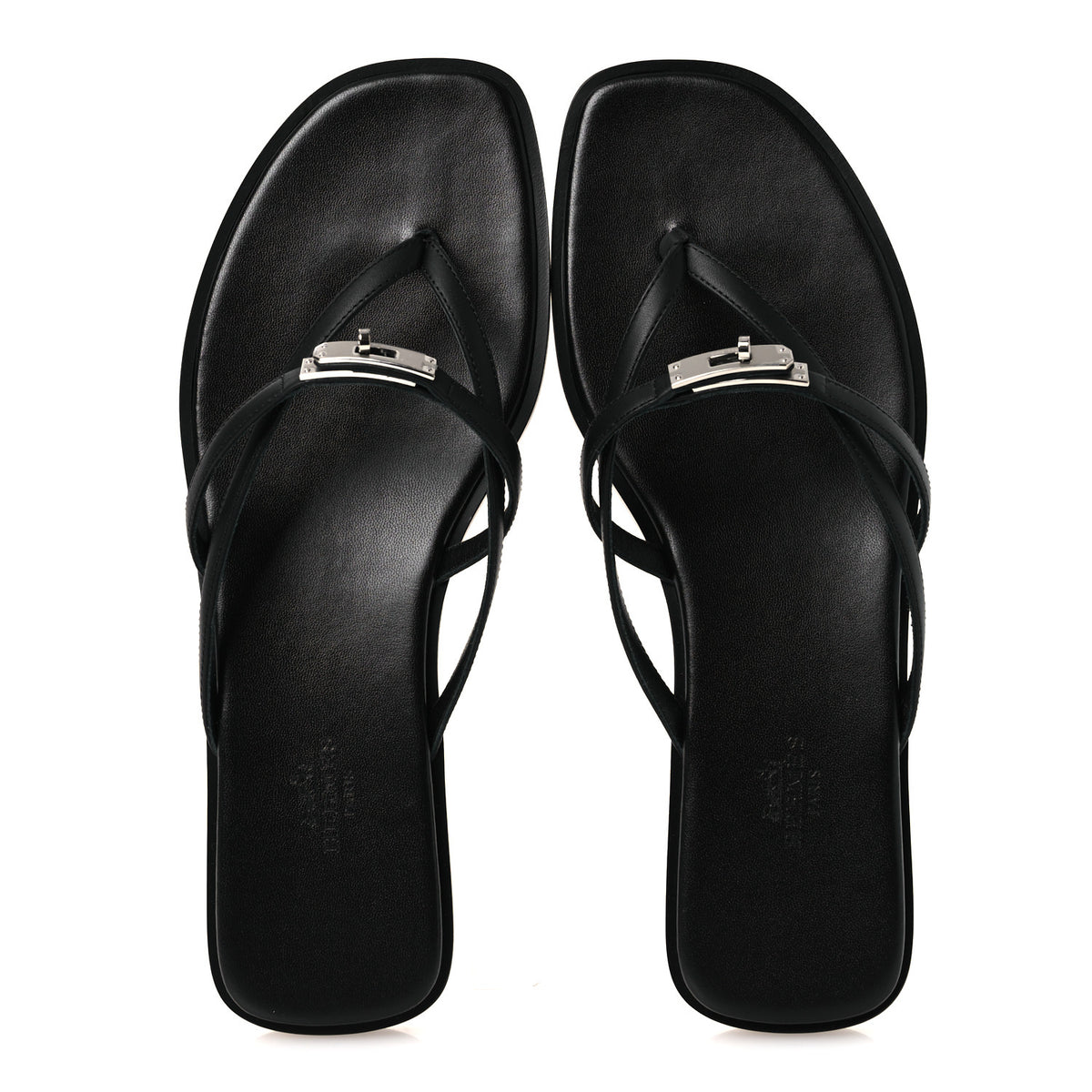 Hermes Calfskin Miss Sandals 39 Black 2 of 11