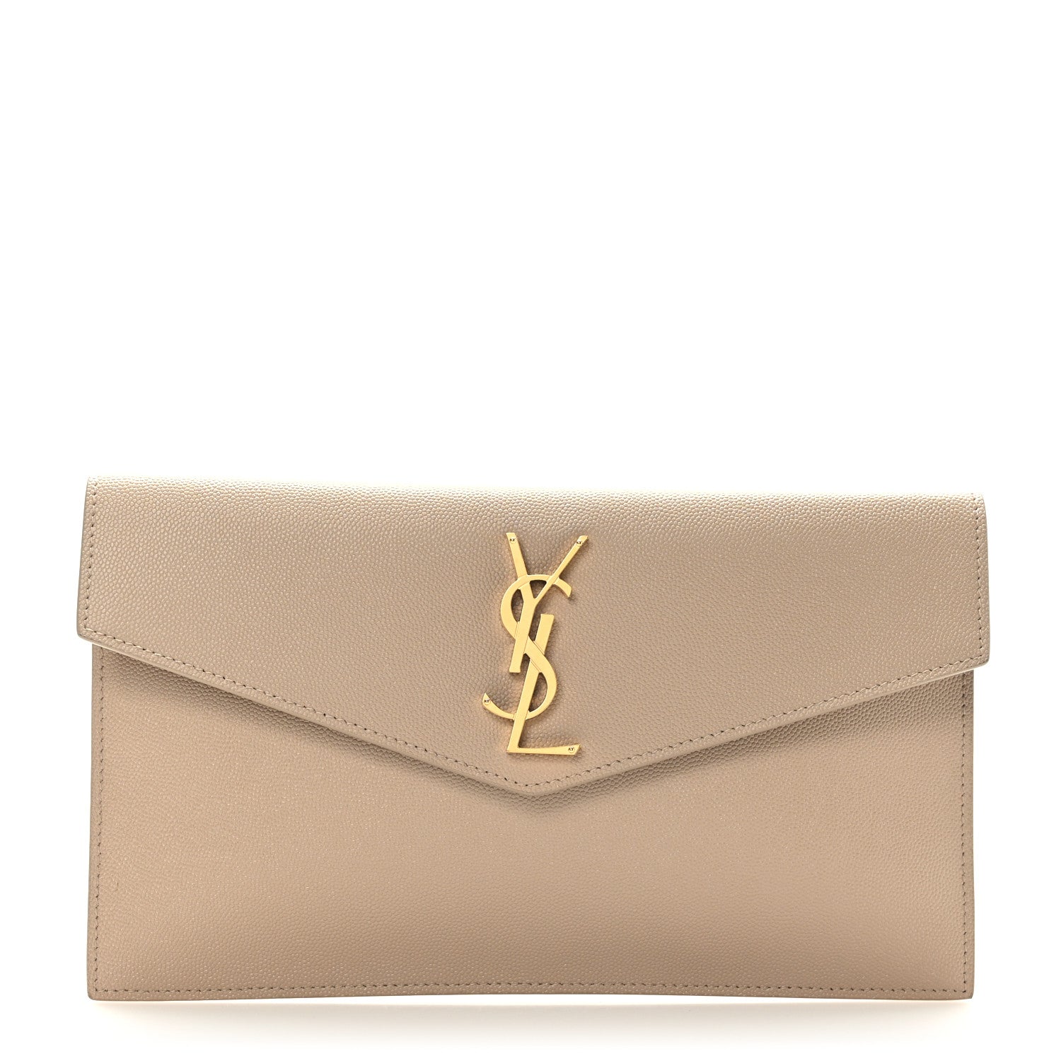 Saint Laurent Grain De Poudre Uptown Pouch Dark Beige 1 of 7