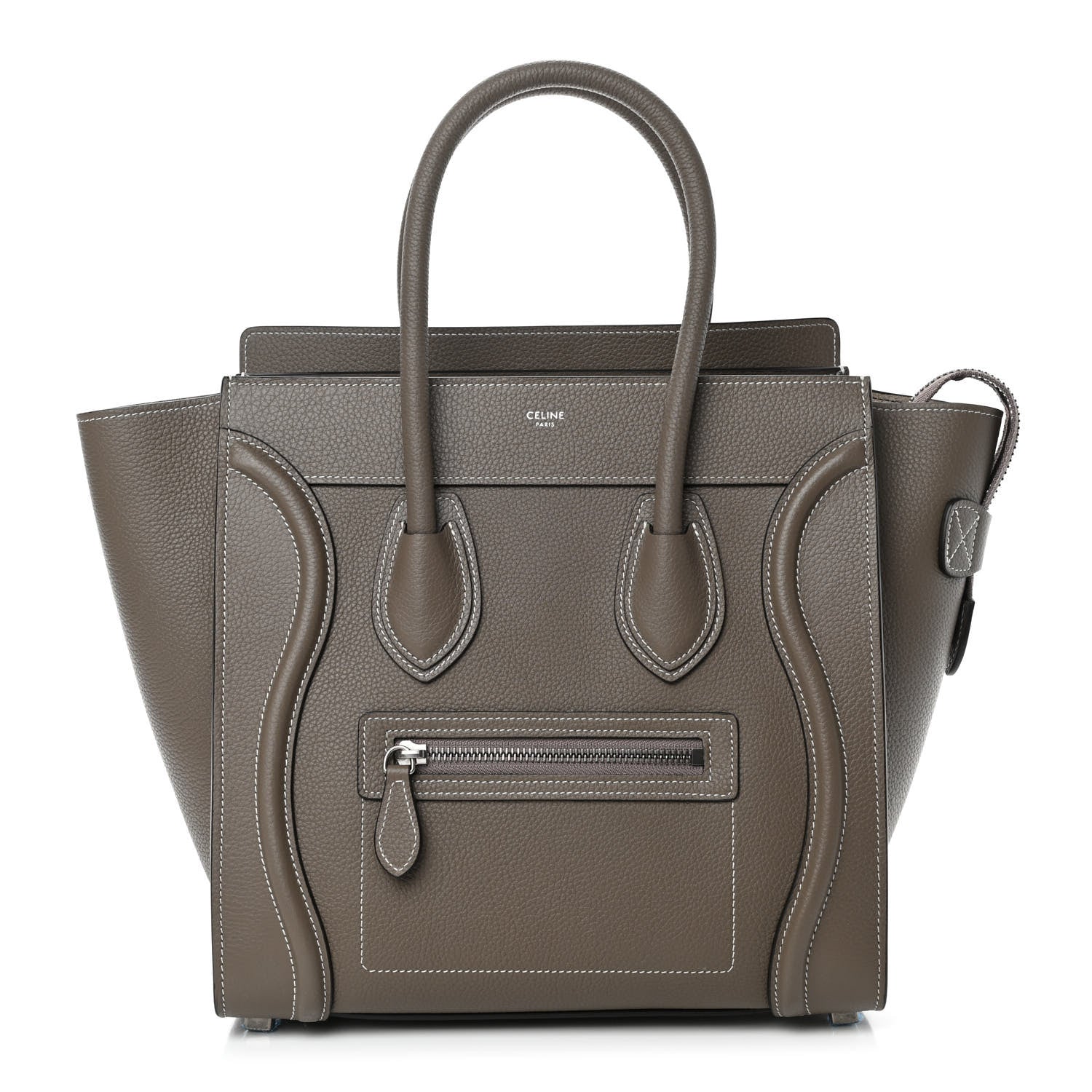 Celine Drummed Calfskin Micro Luggage Souris 1 of 4