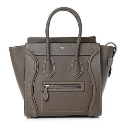 Celine Drummed Calfskin Micro Luggage Souris 1 of 4