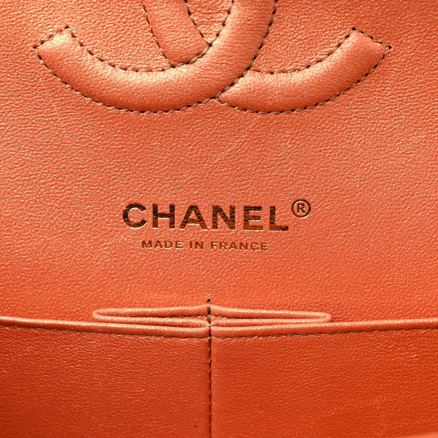 Metallic Lambskin Quilted Medium Double Flap Golden