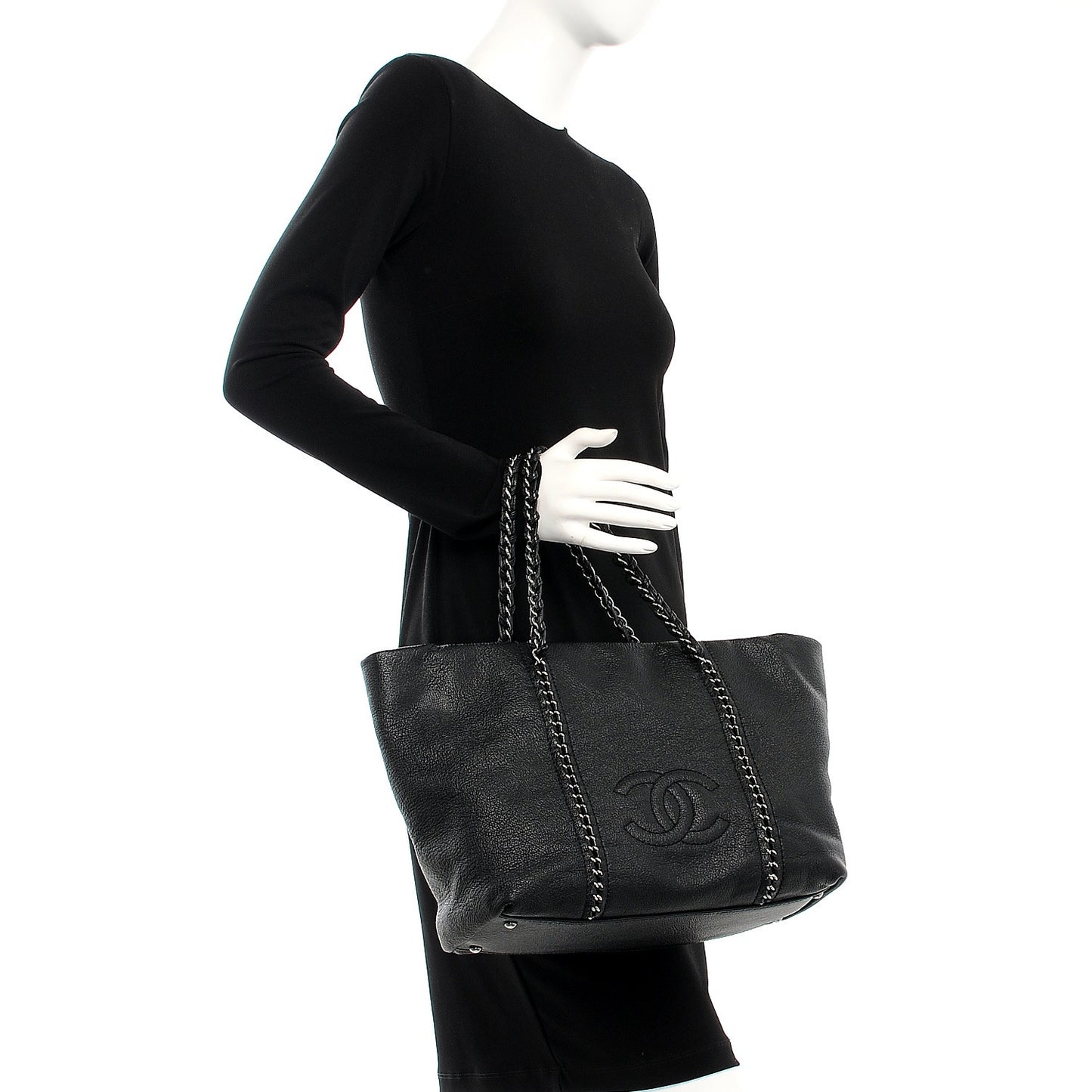 Deerskin Luxe Ligne Tote Black