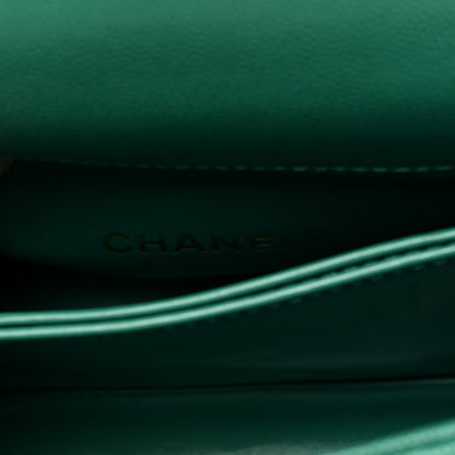 Chanel Caviar Quilted Extra Mini Coco Handle Flap Green 6 of 10