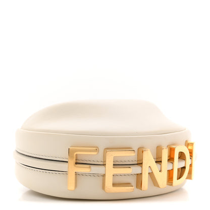 Fendi Vitello Grace Matte Nano Fendigraphy Hobo Charm White Ice 4 of 10
