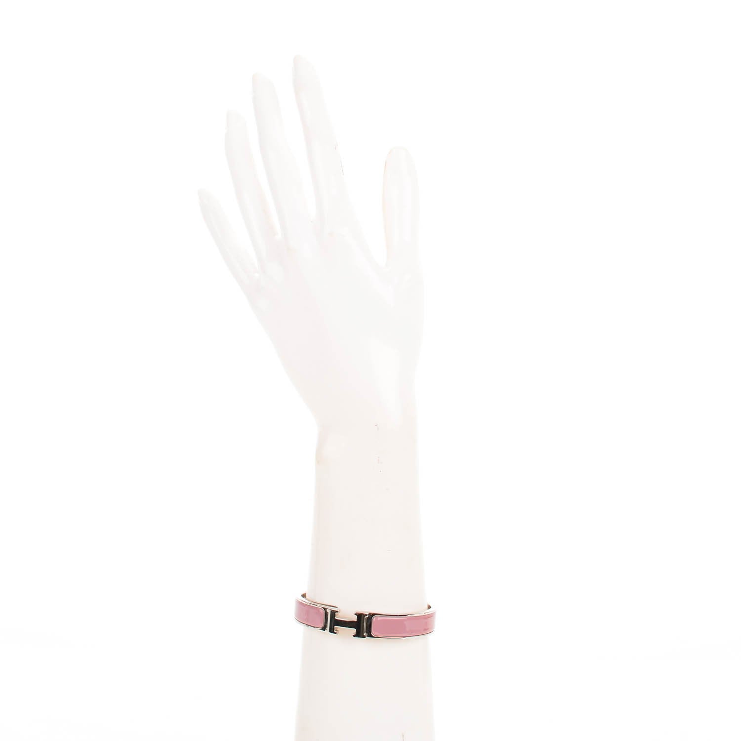 Hermes Enamel Narrow Clic Clac H Bracelet GM Vieux Rose 2 of 4