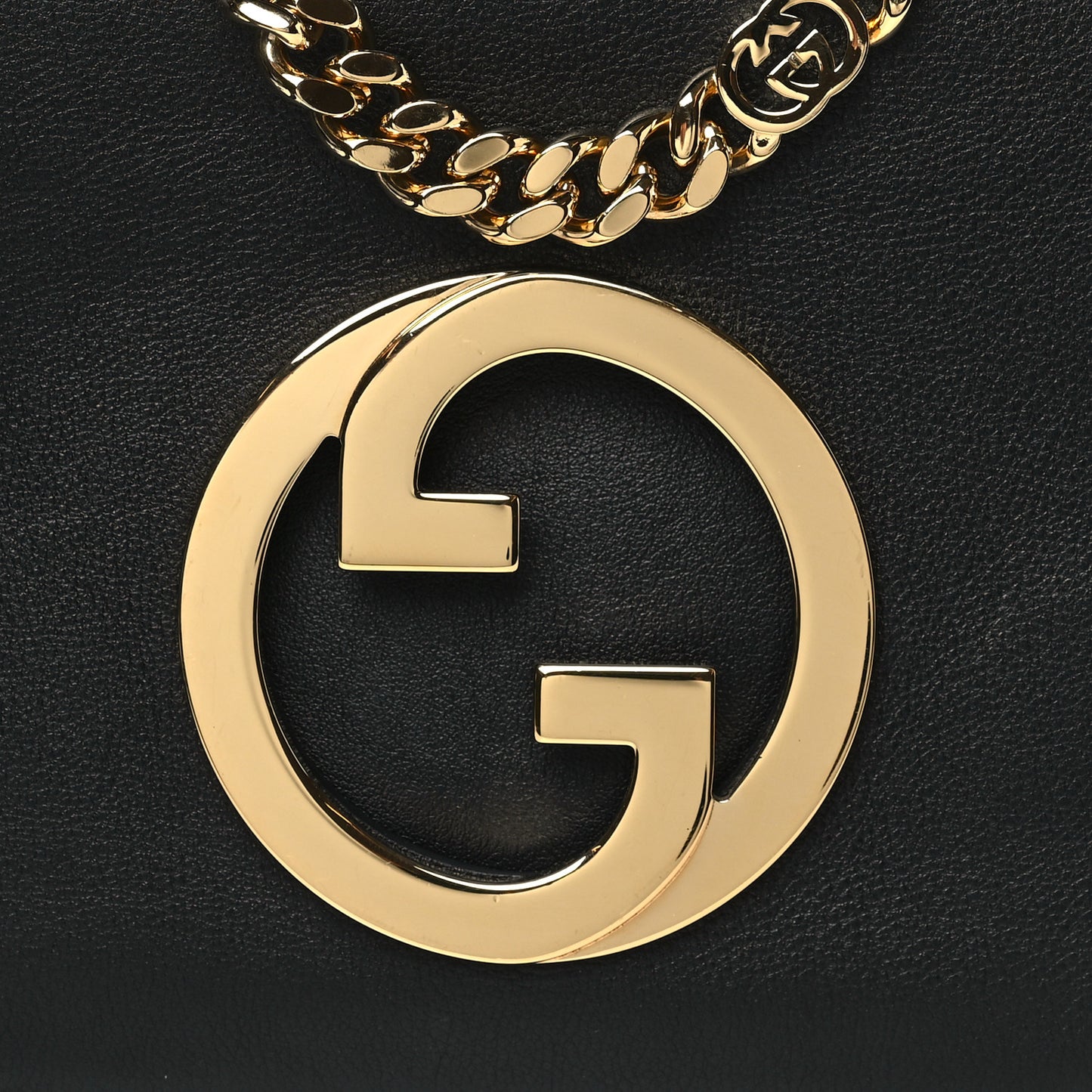 Roxy Calfskin Blondie Chain Shoulder Flap Bag Black