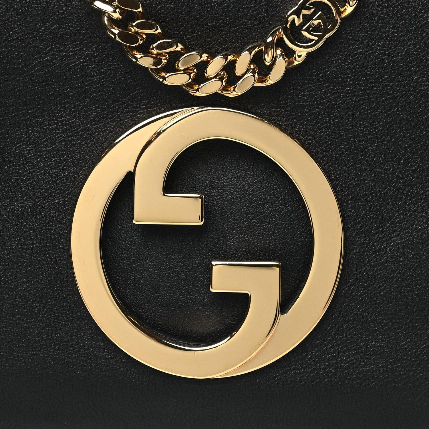 Gucci Roxy Calfskin Blondie Chain Shoulder Flap Bag Black 8 of 10