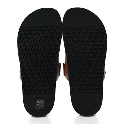 Hermes Calfskin Mens Chypre Sandals 43 Gold 5 of 9