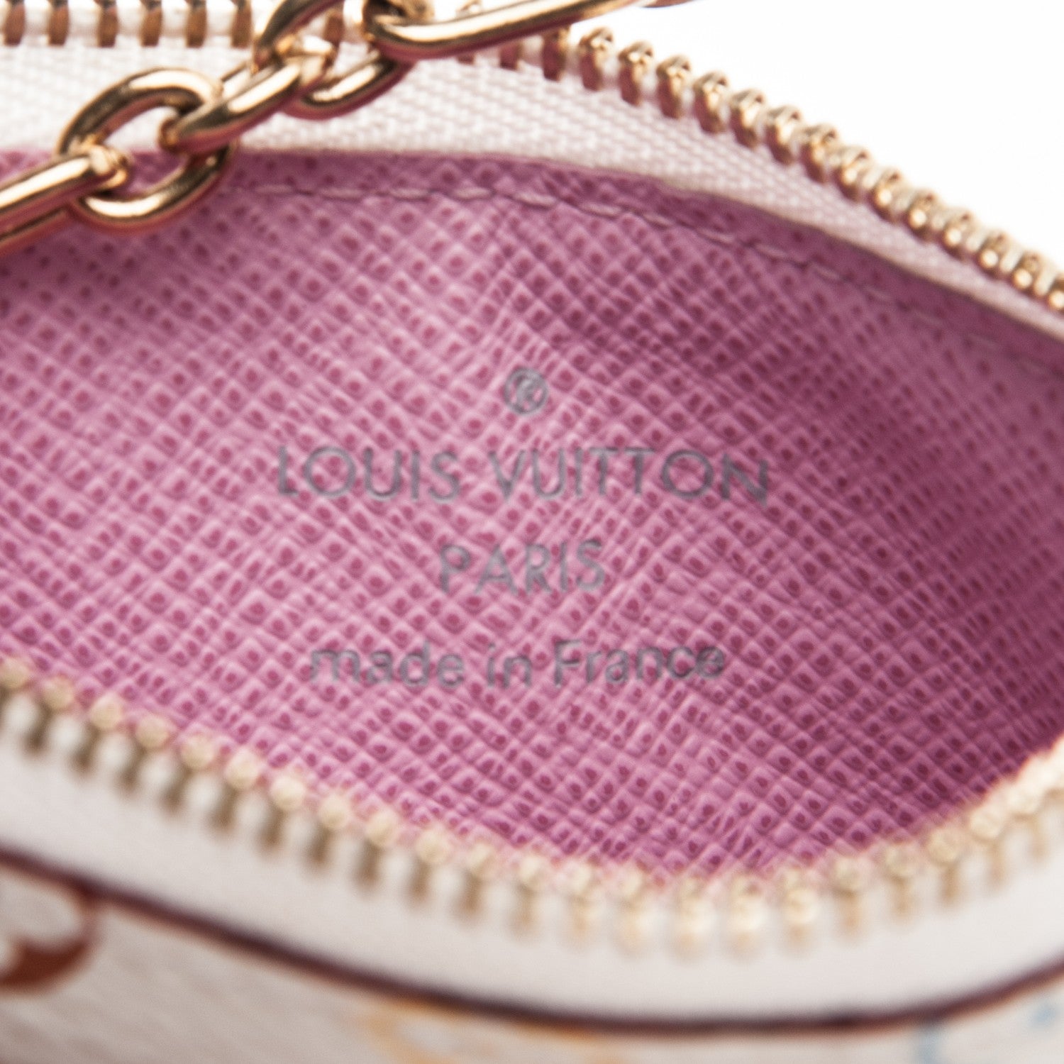 Louis Vuitton Monogram Multicolor Key Pouch White Litchi 6 of 7