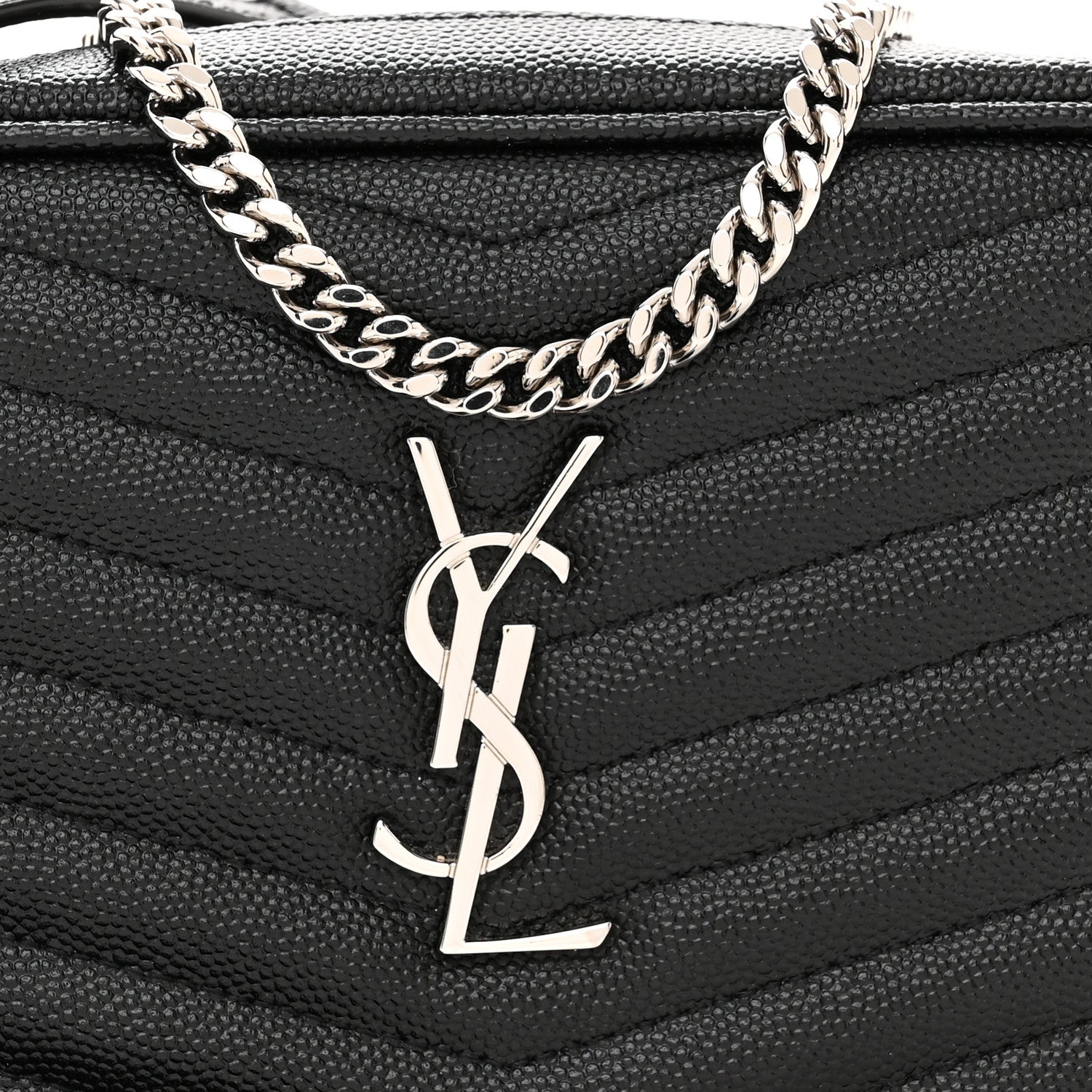 Saint Laurent Grain De Poudre Matelasse Monogram Mini Lou Camera Bag Black 8 of 11