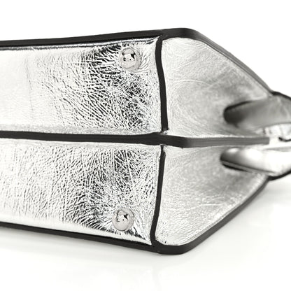 Fendi Rock Millenium Laminata Small Peekaboo I SEE U Satchel Argento 11 of 12