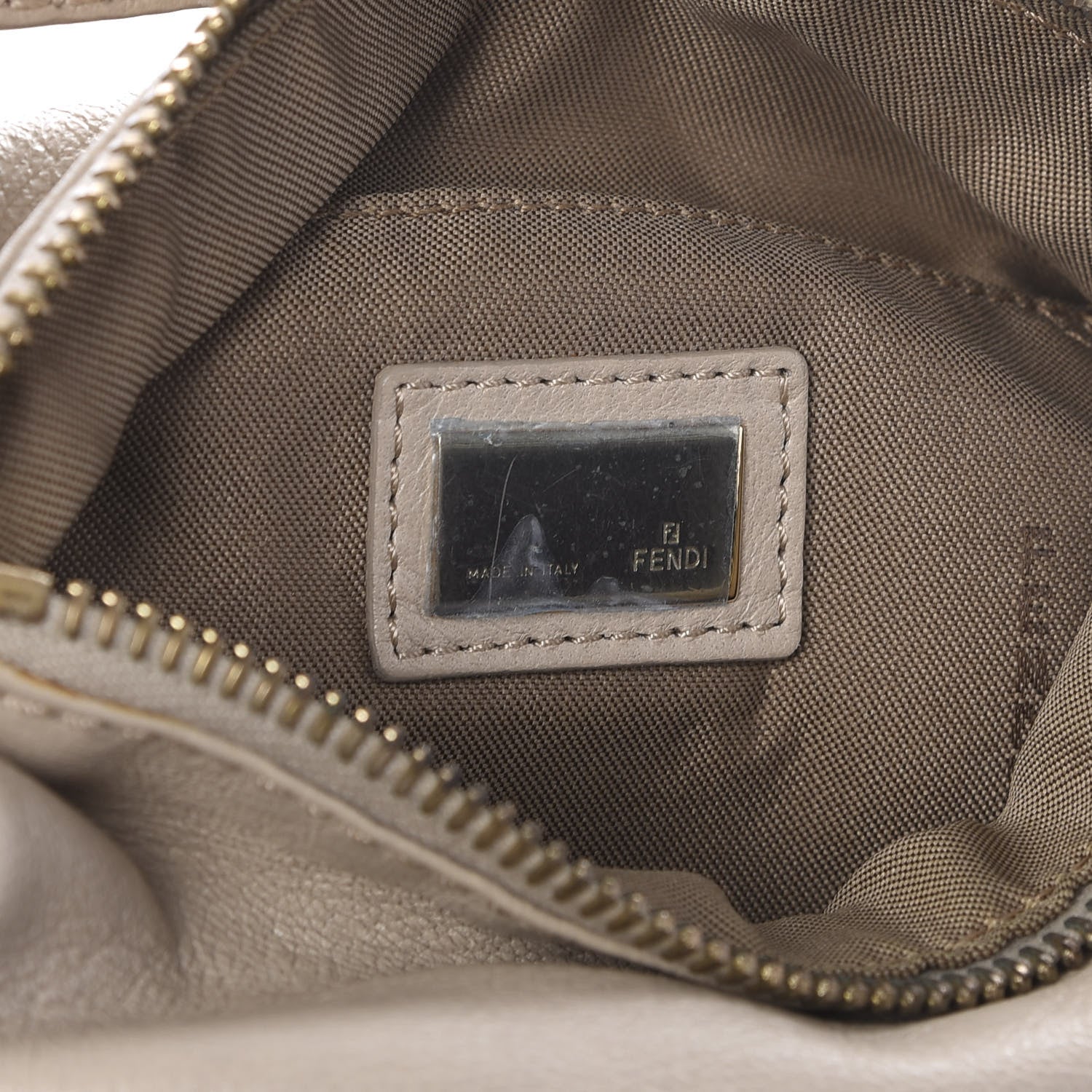 Fendi Calfskin Mini Hobo Bag Beige 5 of 9