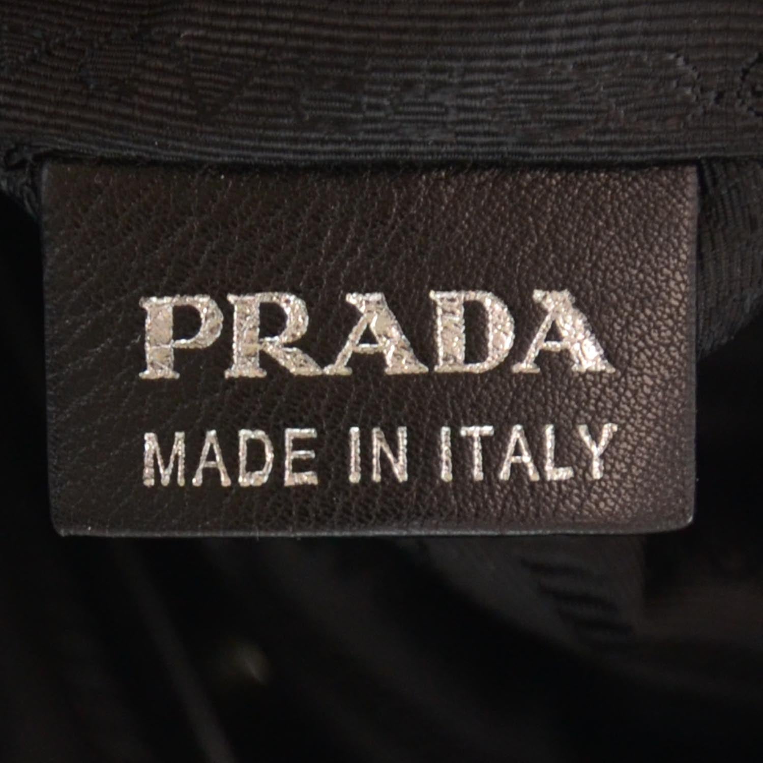 Prada Soft Calf Pleated Hobo Nero Black 6 of 7