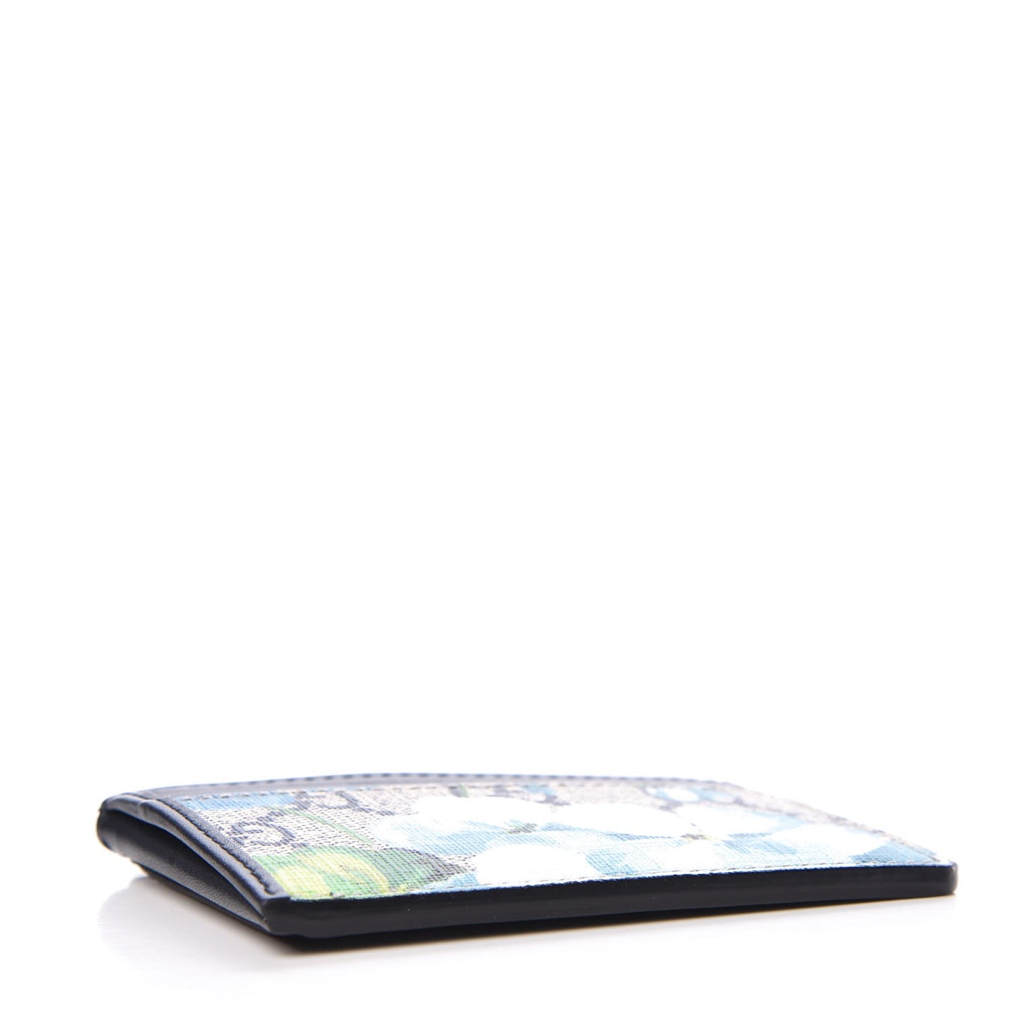 GG Supreme Monogram Blooms Card Holder Beige Blue Navy