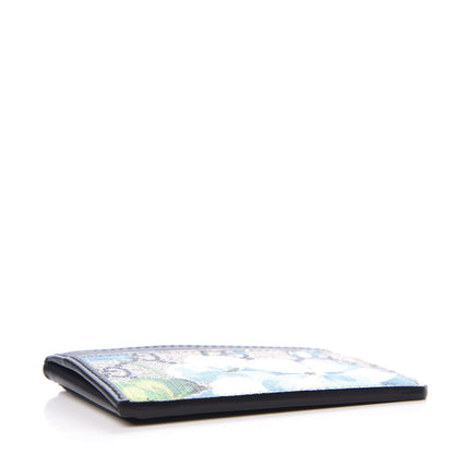 Gucci GG Supreme Monogram Blooms Card Holder Beige Blue Navy 4 of 7