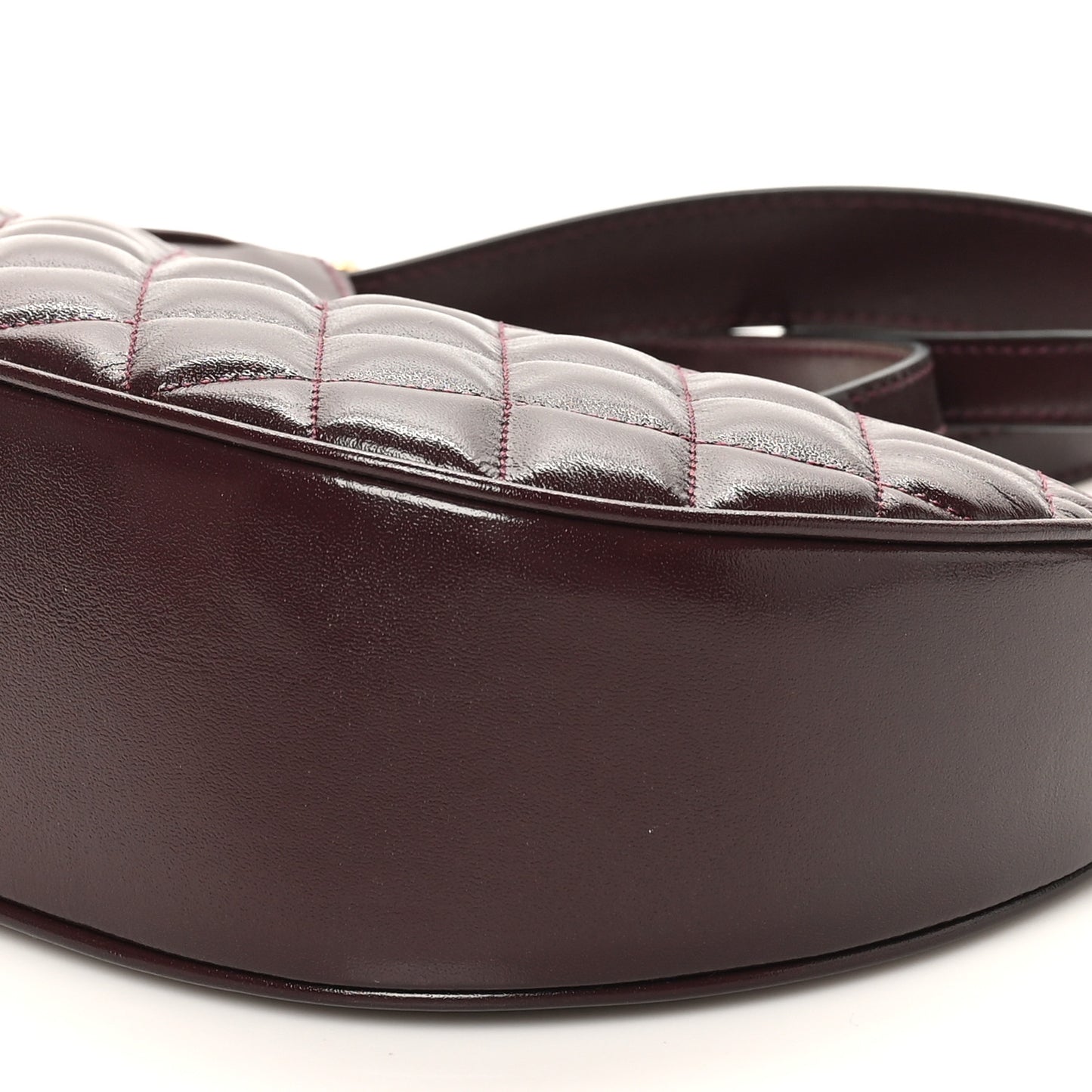 Nappa Quilted Medusa Shoulder Bag Burgundy