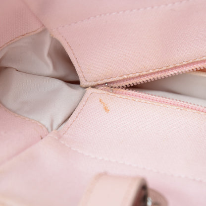 Chanel Coated Canvas Quilted Small Paris Biarritz Tote Pink 8 of 25