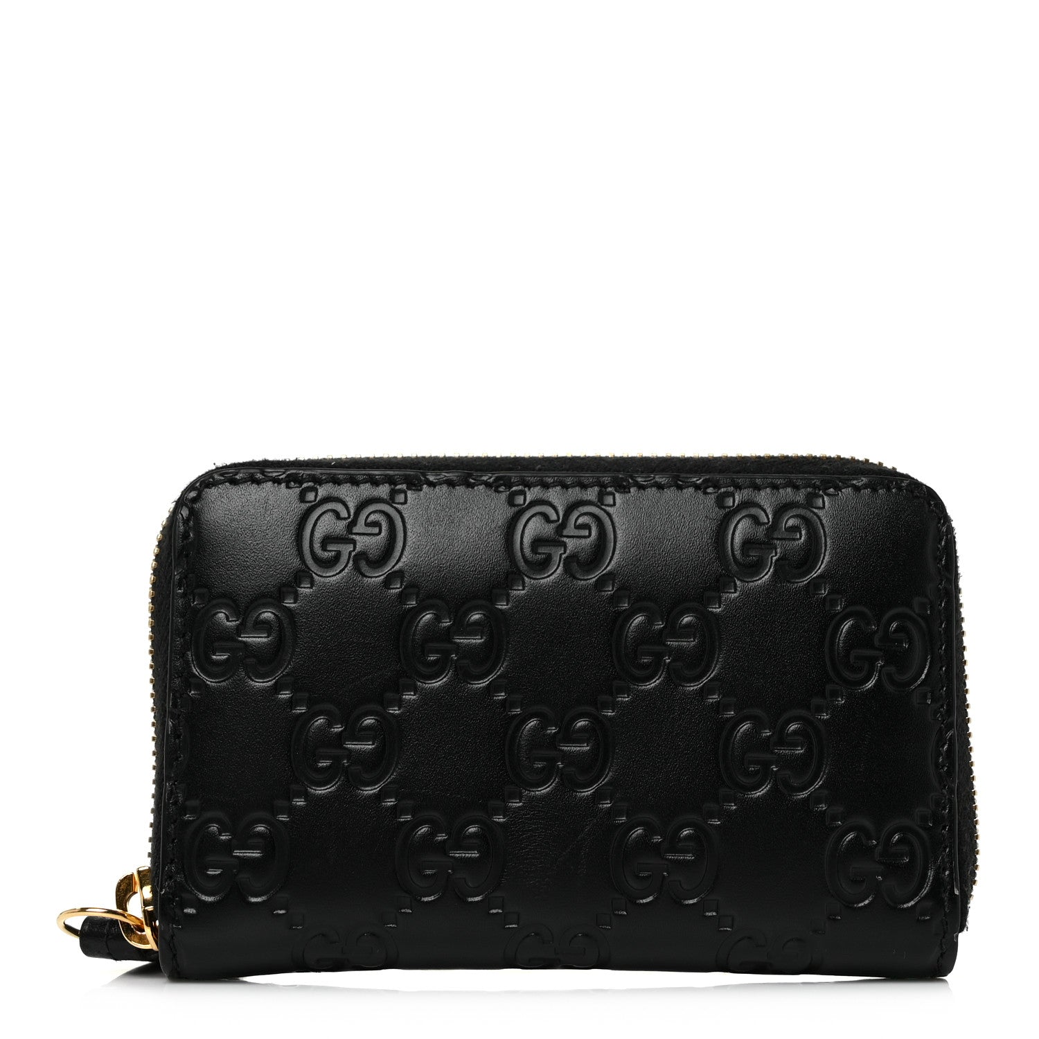 Gucci Guccissima Zip Around Card Case Black 1 of 9