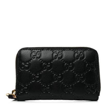 Gucci Guccissima Zip Around Card Case Black 1 of 9