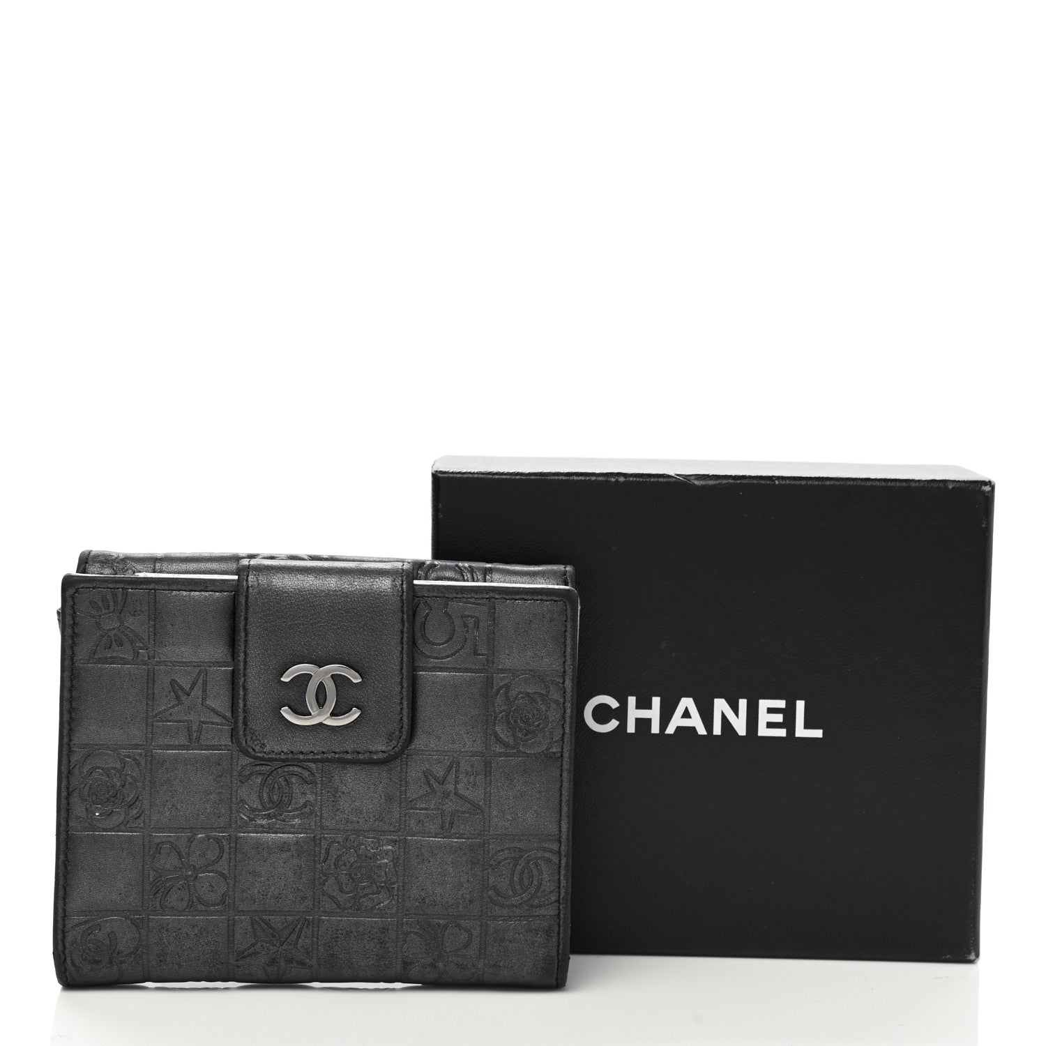 Chanel Metallic Lambskin Precious Symbols French Wallet Dark Silver 12 of 12