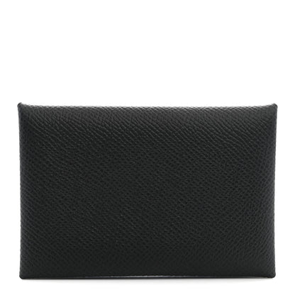 Hermes Epsom Calvi Card Case Black 1 of 8