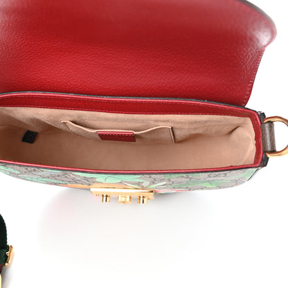 Gucci GG Supreme Monogram Tian Web Medium Padlock Messenger Shoulder Bag Beige Multicolor New Acero 5 of 8