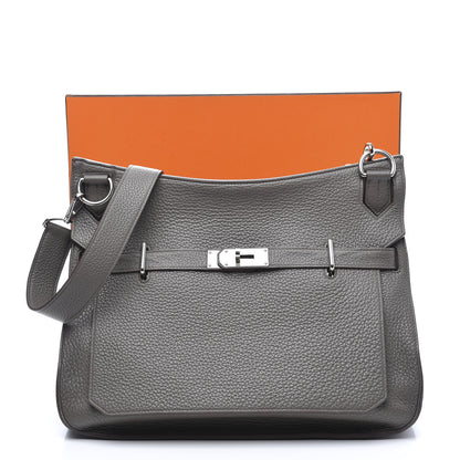 Hermes Taurillon Clemence Jypsiere 37 Etain 12 of 12