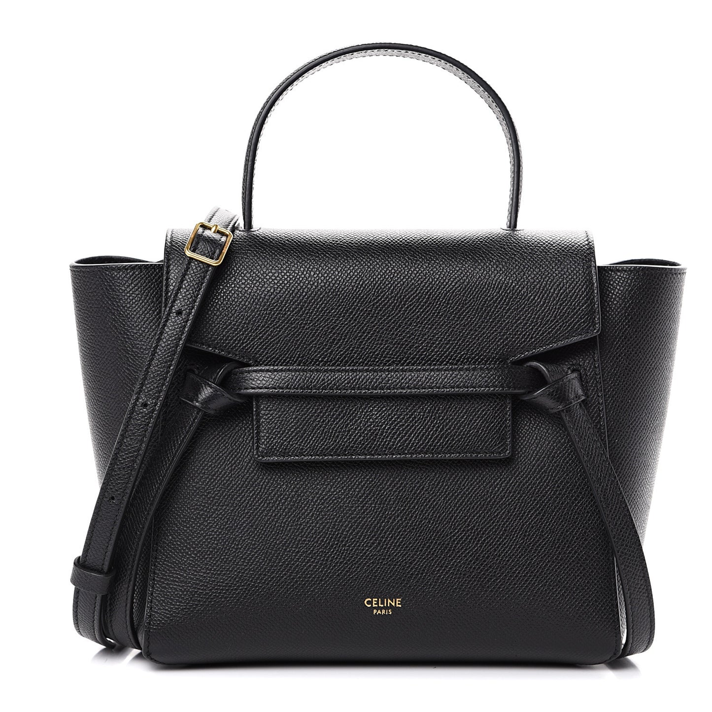 Grained Calfskin Micro Belt Bag Black