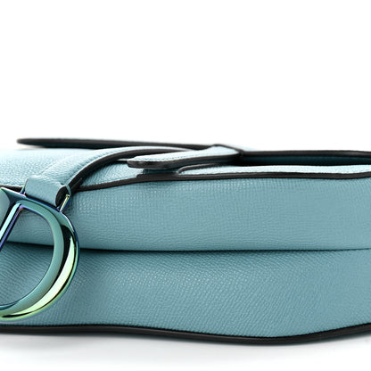 Christian Dior Grained Calfskin Saddle Bag Azure Blue 10 of 10