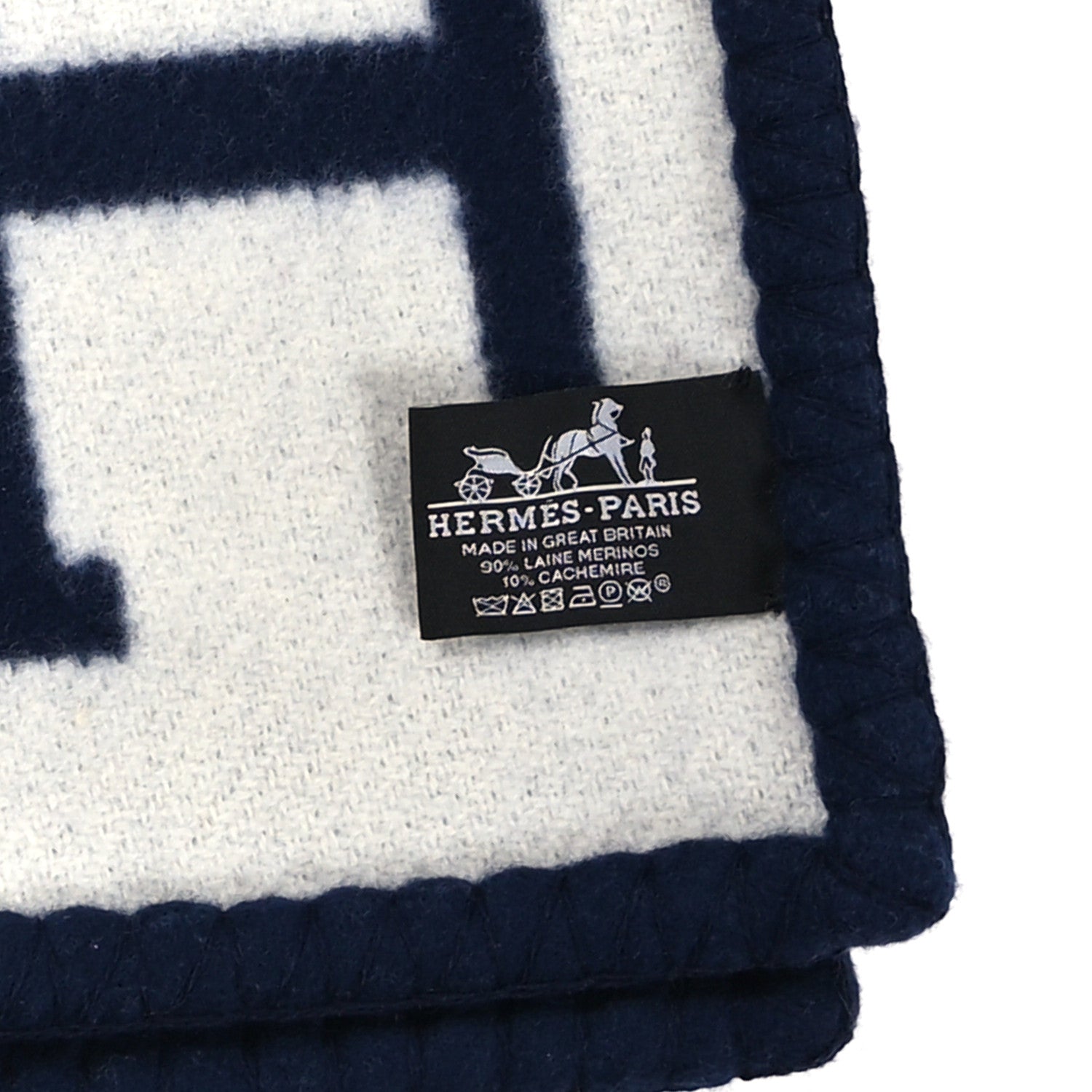 Hermes Wool Cashmere Avalon III Blanket Caban Ecru 3 of 3