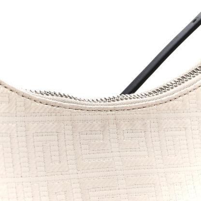 Givenchy Coated Canvas Logo 4G Embossed Small Moon Cut Out Shoulder Bag Ivory 12 of 12