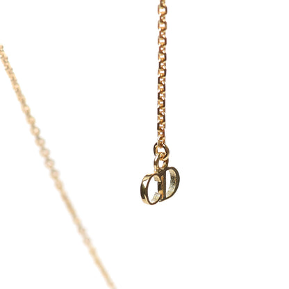 Christian Dior Metal Crystal Pearl Clair D Lune Necklace Gold 5 of 6