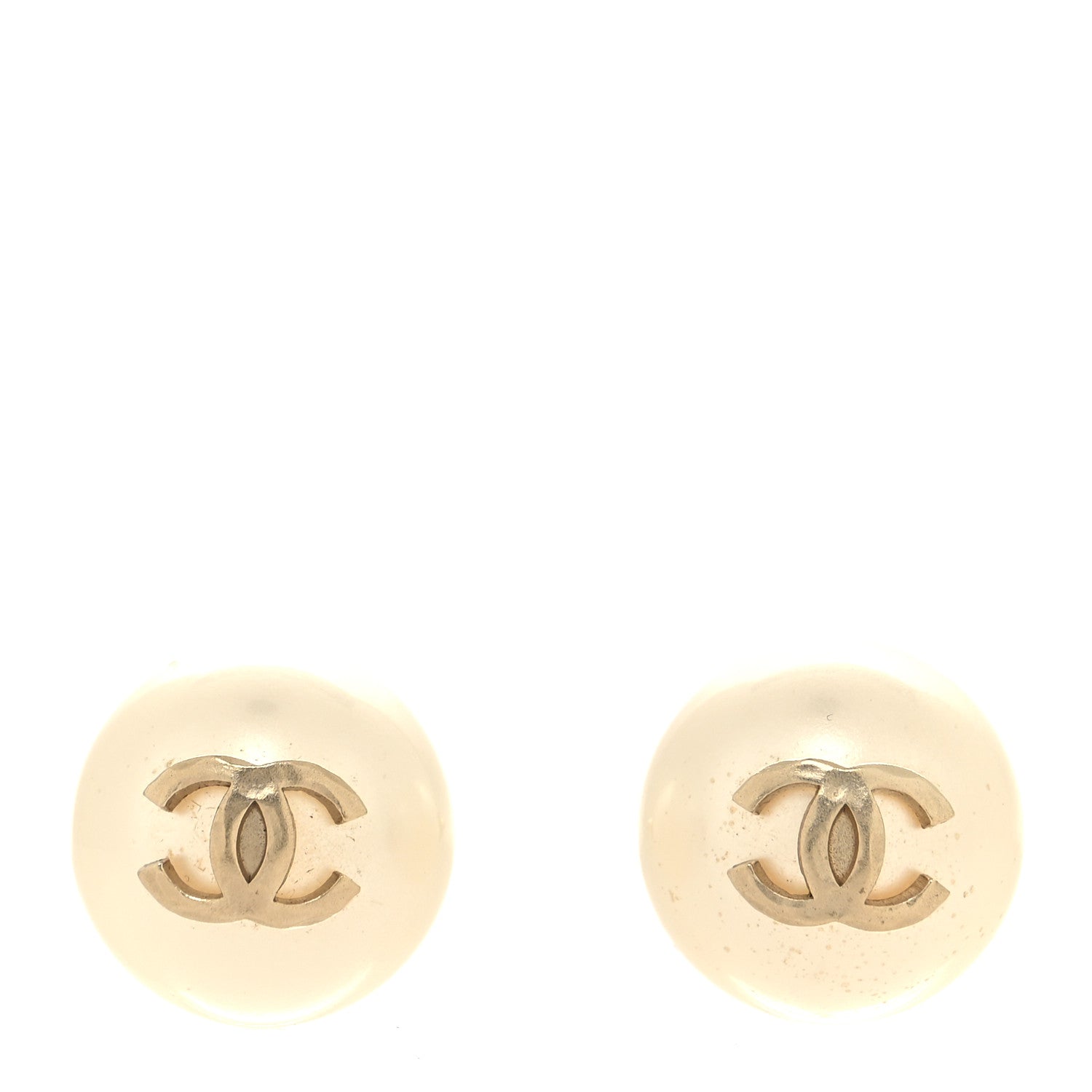 Chanel Pearl CC Large Earrings Gold 1 of 4