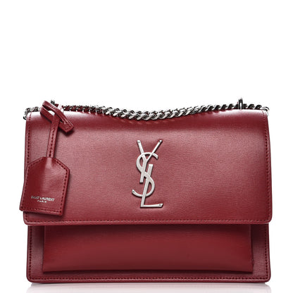 Saint Laurent Grained Calfskin Medium Monogram Sunset Lipstick Red 1 of 7