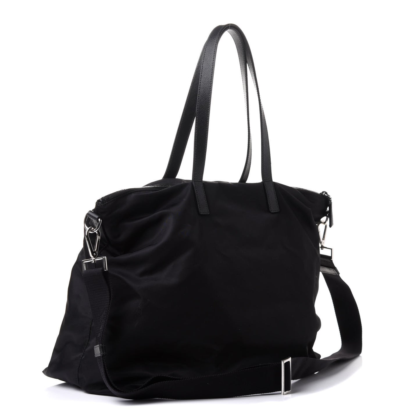 X JAMES JEAN Tessuto Nylon Patch Shopping Tote Black