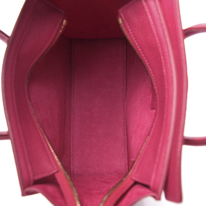 Celine Drummed Calfskin Nano Luggage Fuchsia 5 of 11