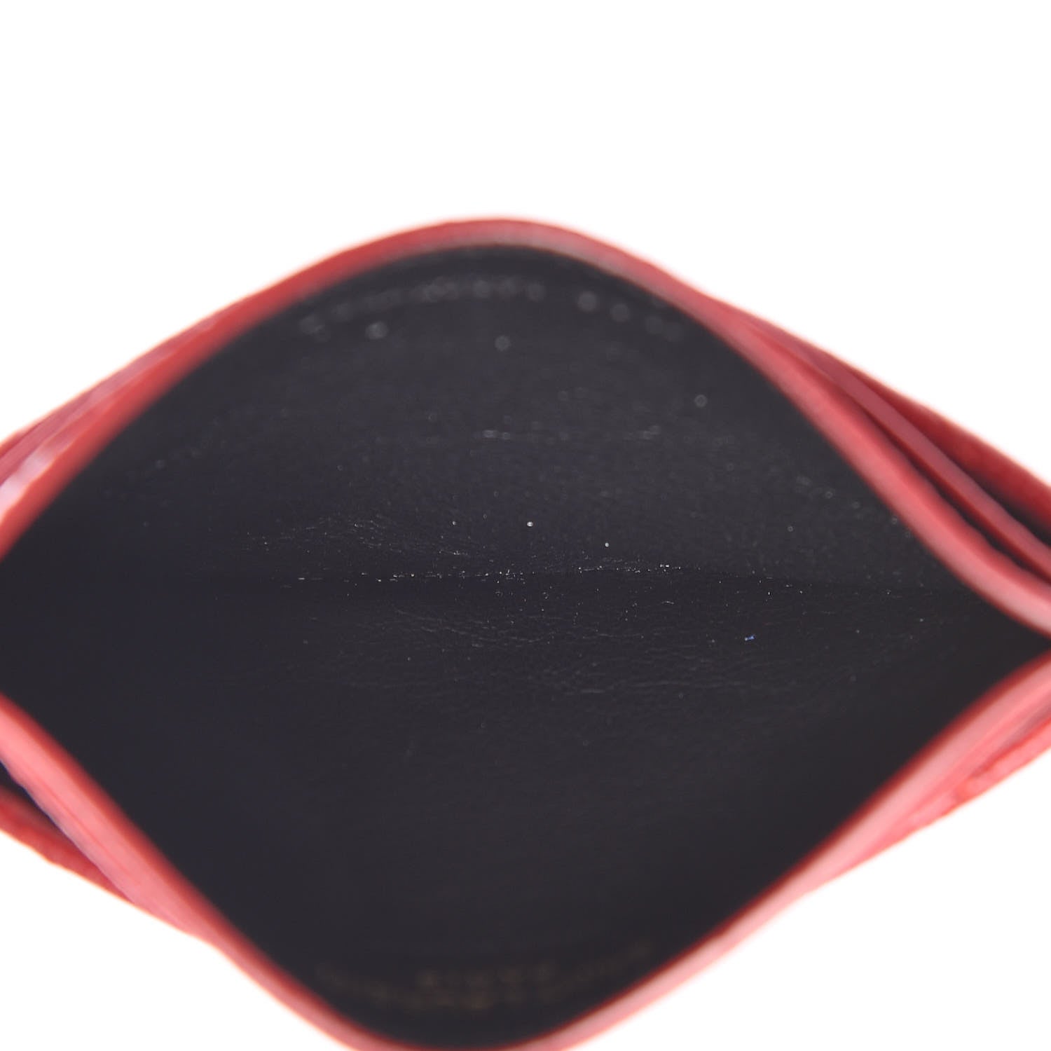 Saint Laurent Grain De Poudre Matelasse Chevron Monogram Credit Card Case New Red 5 of 8