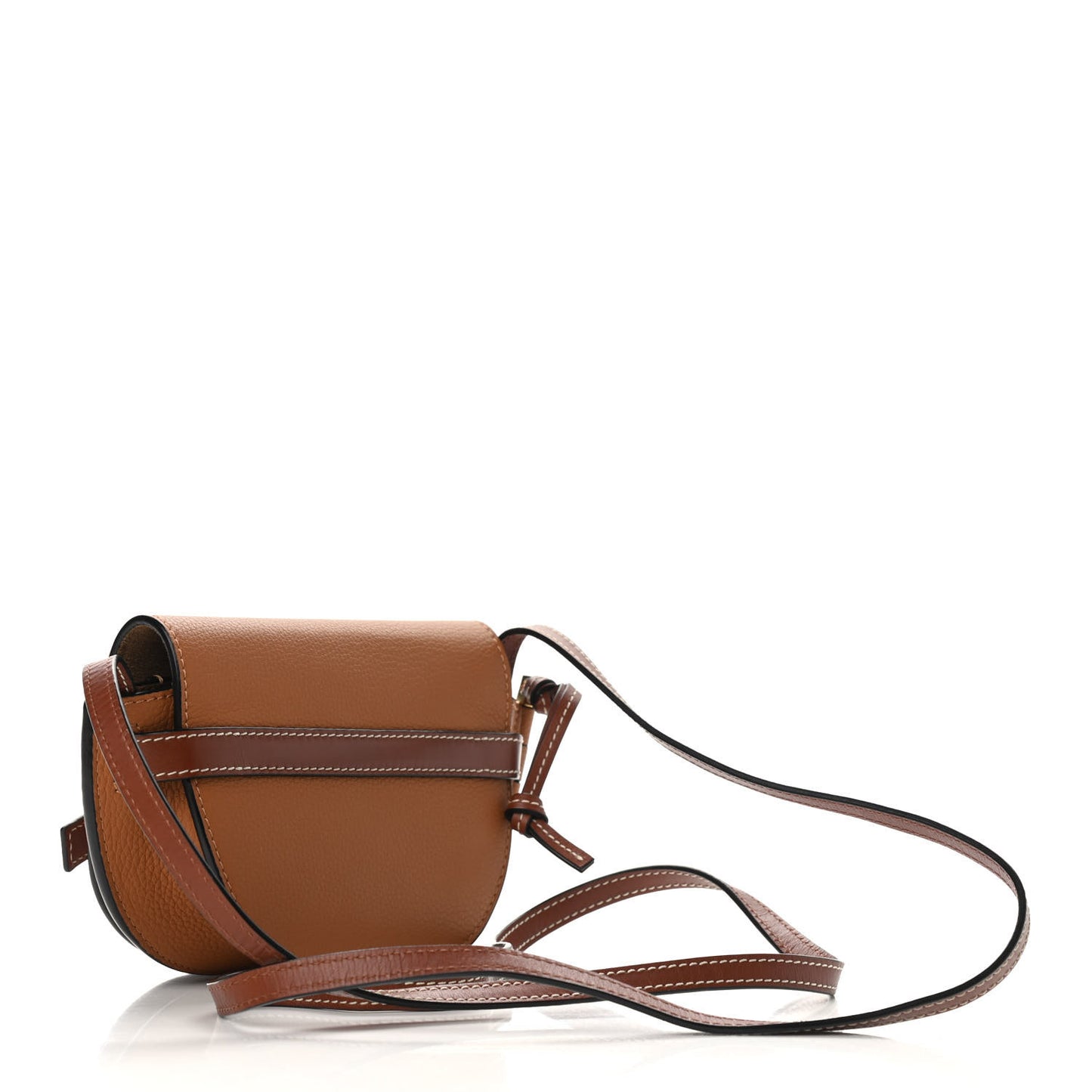 Grained Calfskin Mini Gate Crossbody Bag Caramel Pecan
