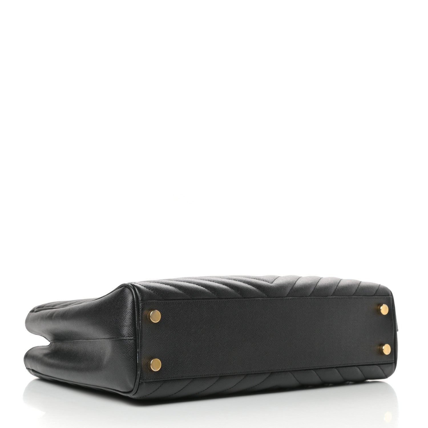 Saint Laurent Grain De Poudre Matelasse Chevron Monogram Shopping Bag Black 4 of 10