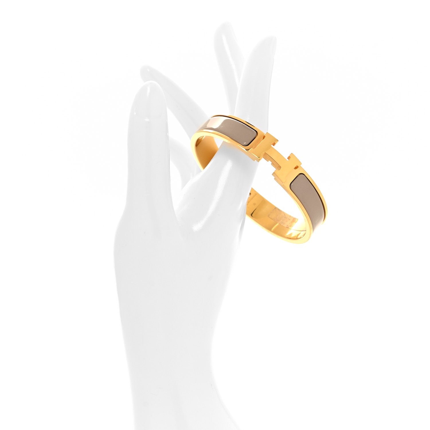 Hermes Enamel Narrow Clic Clac H Bracelet PM Marron Glace 2 of 4