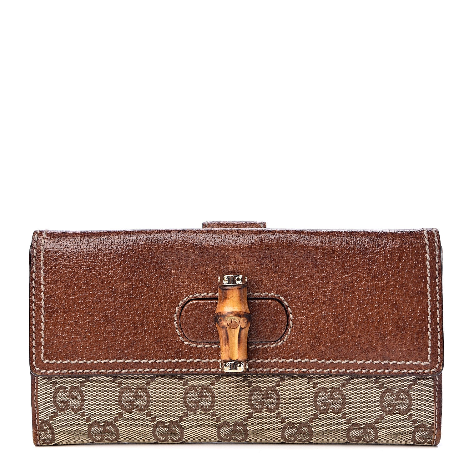 Gucci Monogram Bamboo Continental Wallet Brown 1 of 8