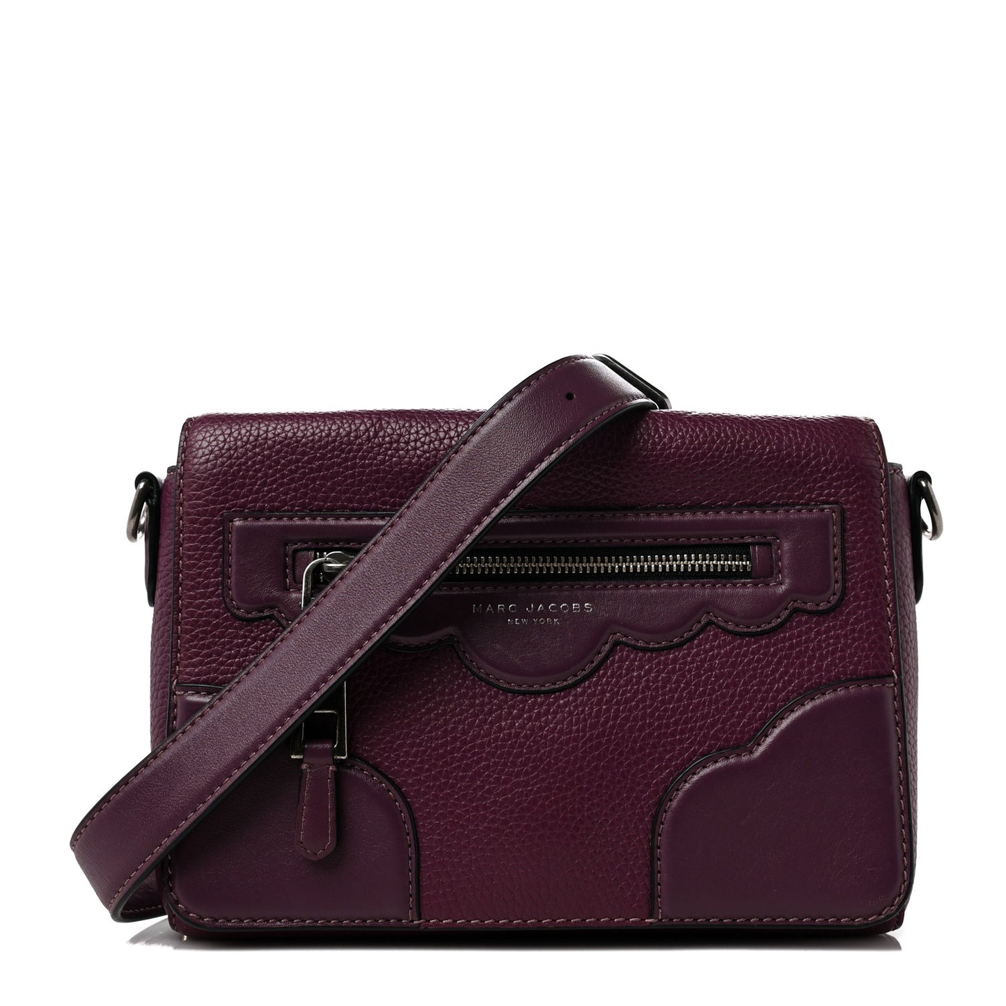 Grained Calfskin Crossbody Blackberry