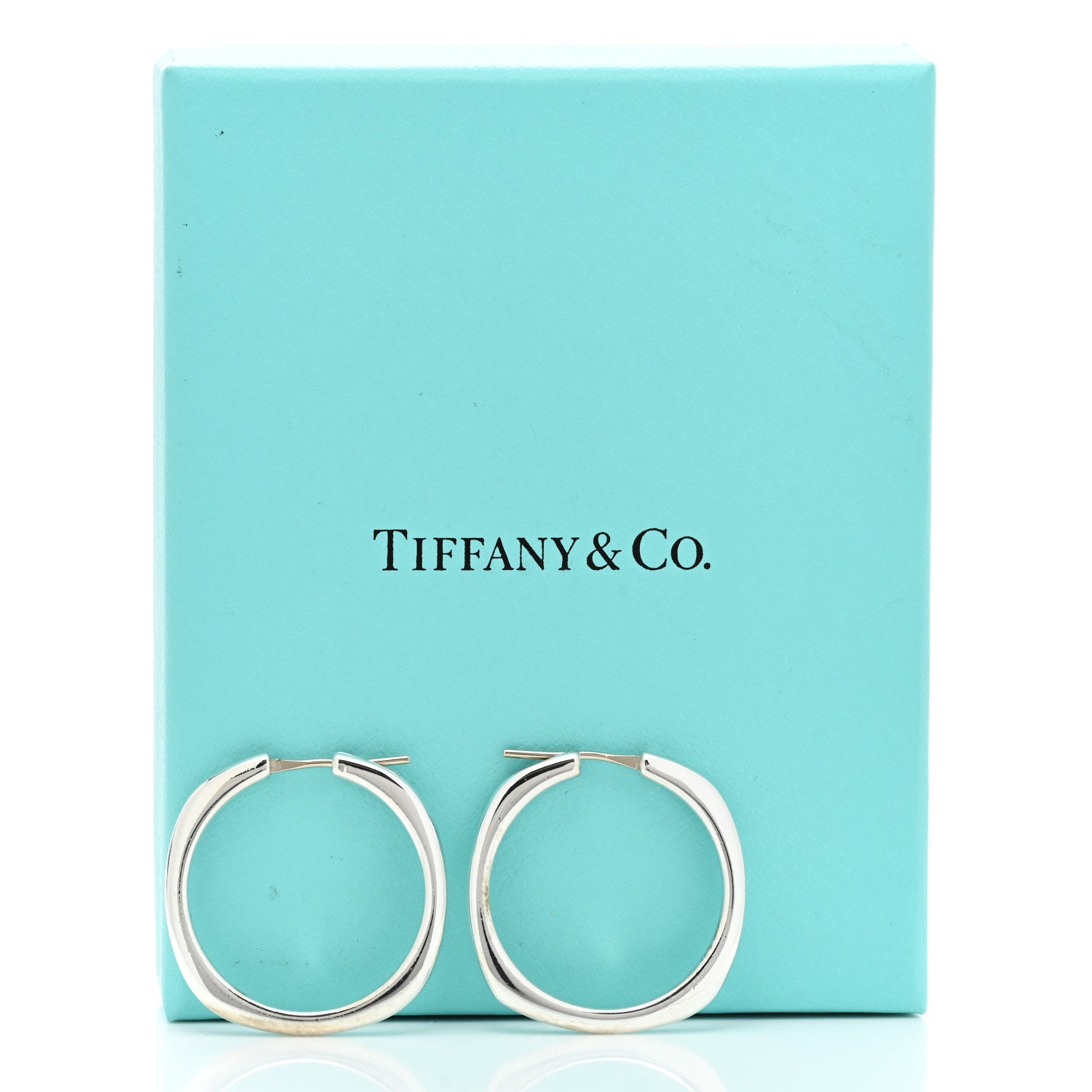 Tiffany Sterling Silver Square Cushion Hoop Earrings 5 of 5