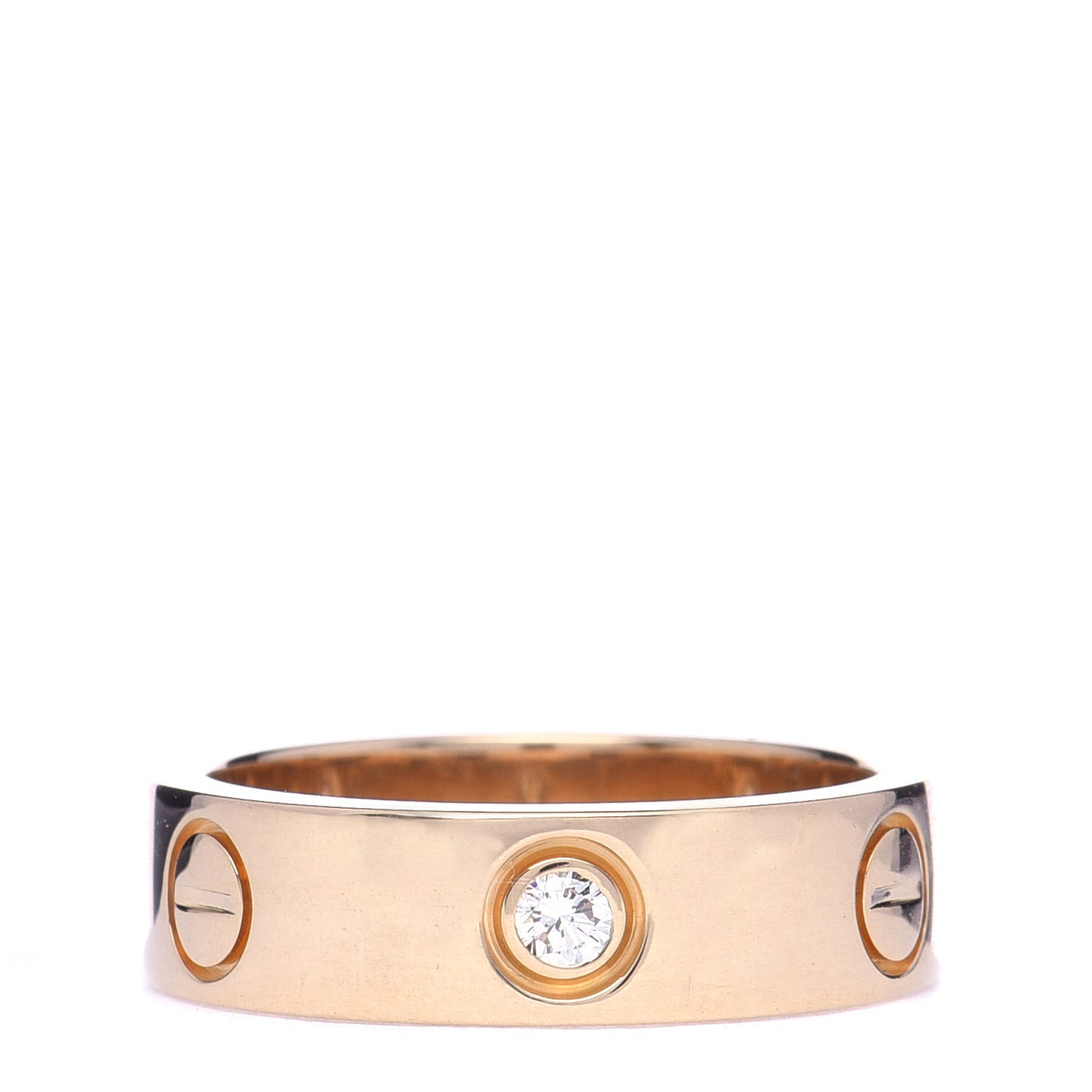 18K Yellow Gold 3 Diamond 5.5mm LOVE Ring 53 6.25